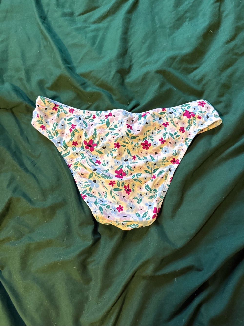 Floral Bikini Bottoms - Pink & Green Floral Print
